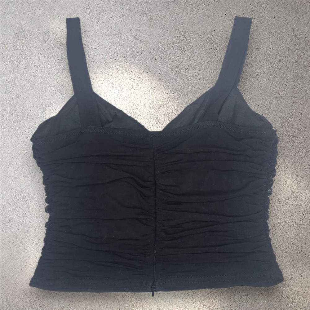 Beivy‎ Ruched Rhinestone Cropped Tank Top Size Medium - Picture 5 of 11